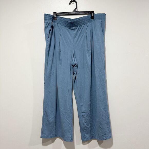 Anybody Petite Cozy Knit Dusty Blue Wide Leg Pants Women Size 1XP - Picture 1 of 7